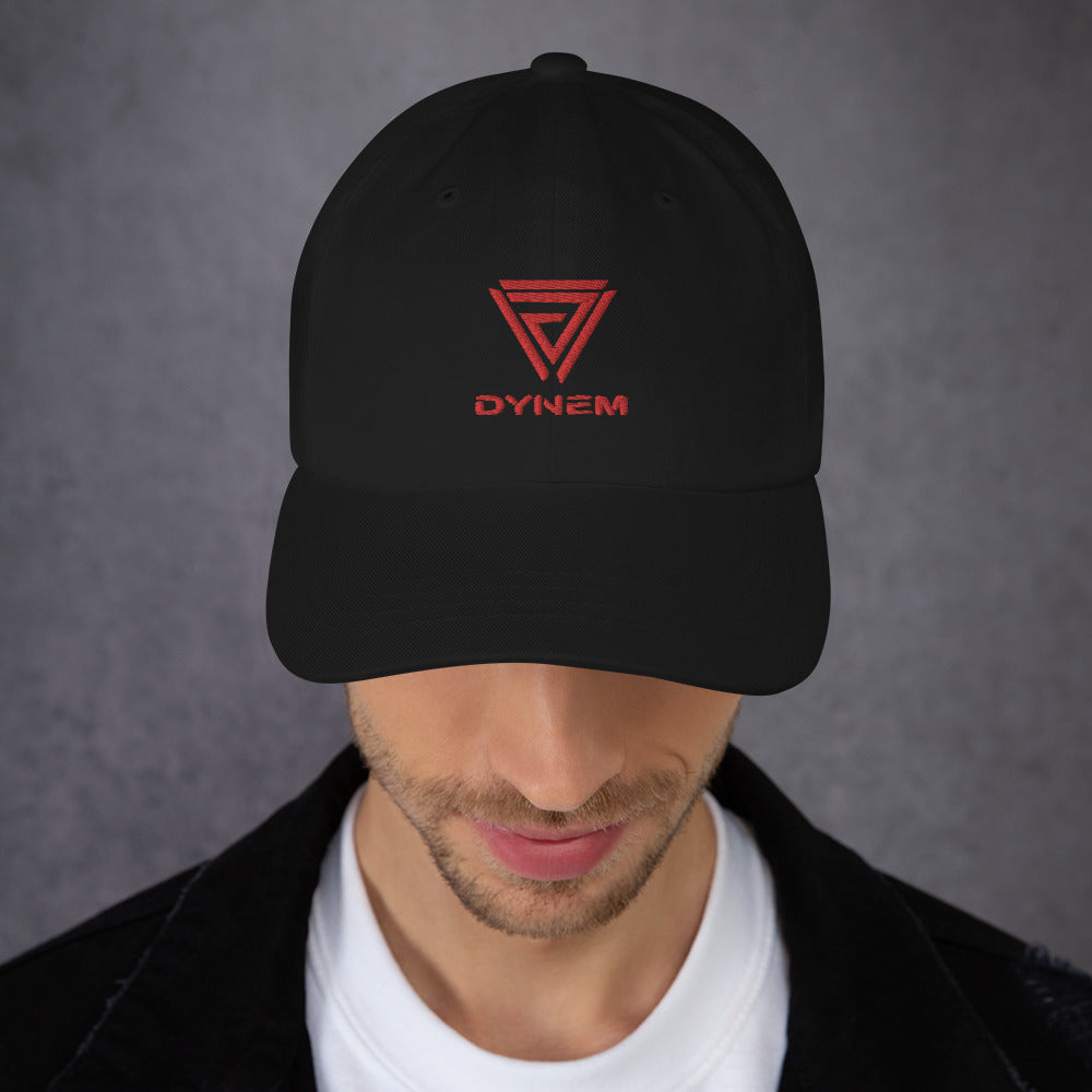 Dynem® Baseball Cap in Black with Dynem® Brand logo in Red