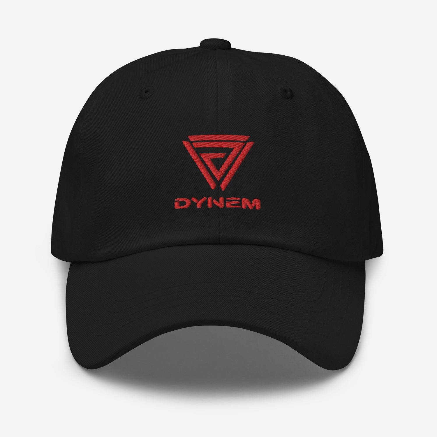 Dynem® Baseball Cap in Black with Dynem® Brand logo in Red