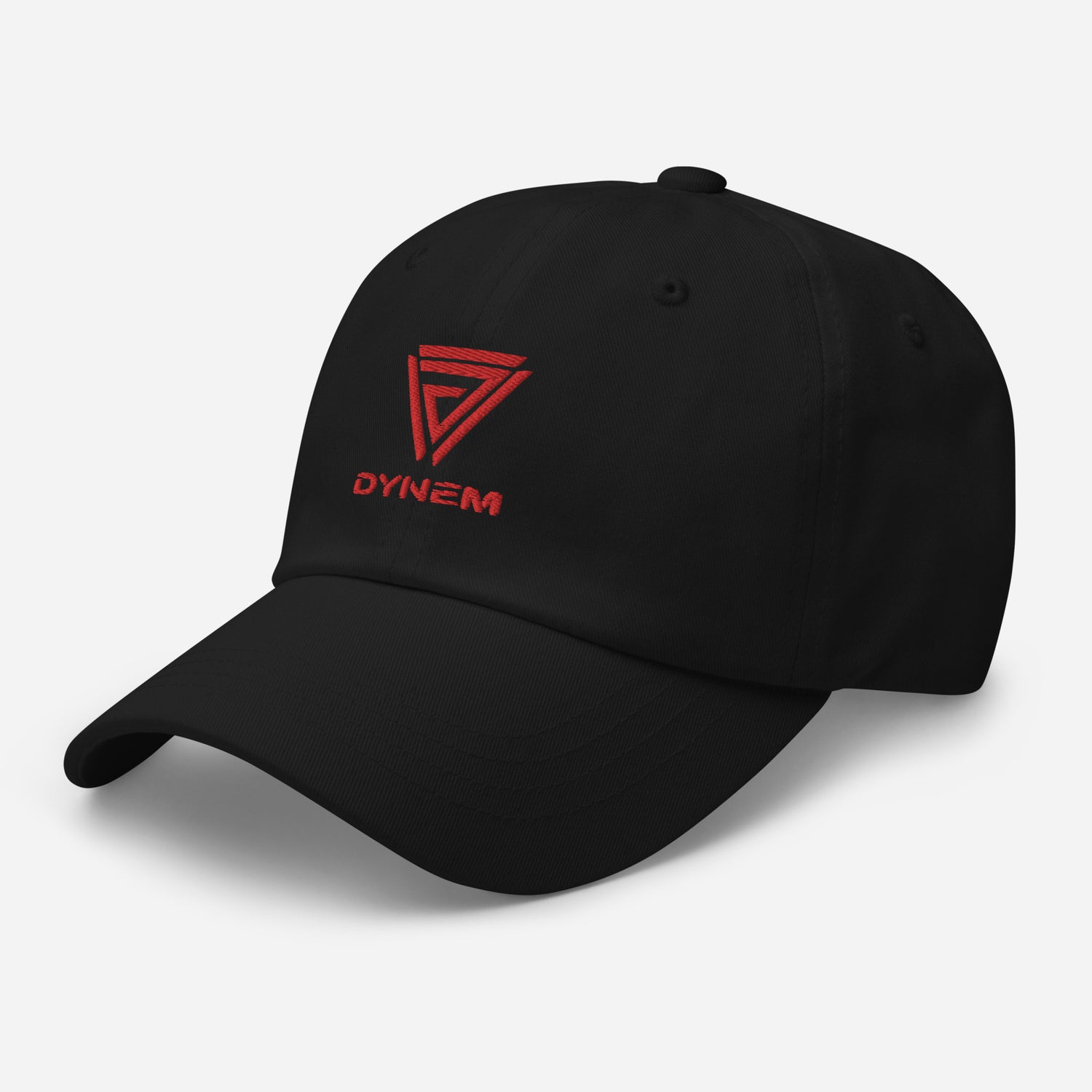 Dynem® Baseball Cap in Black with Dynem® Brand logo in Red