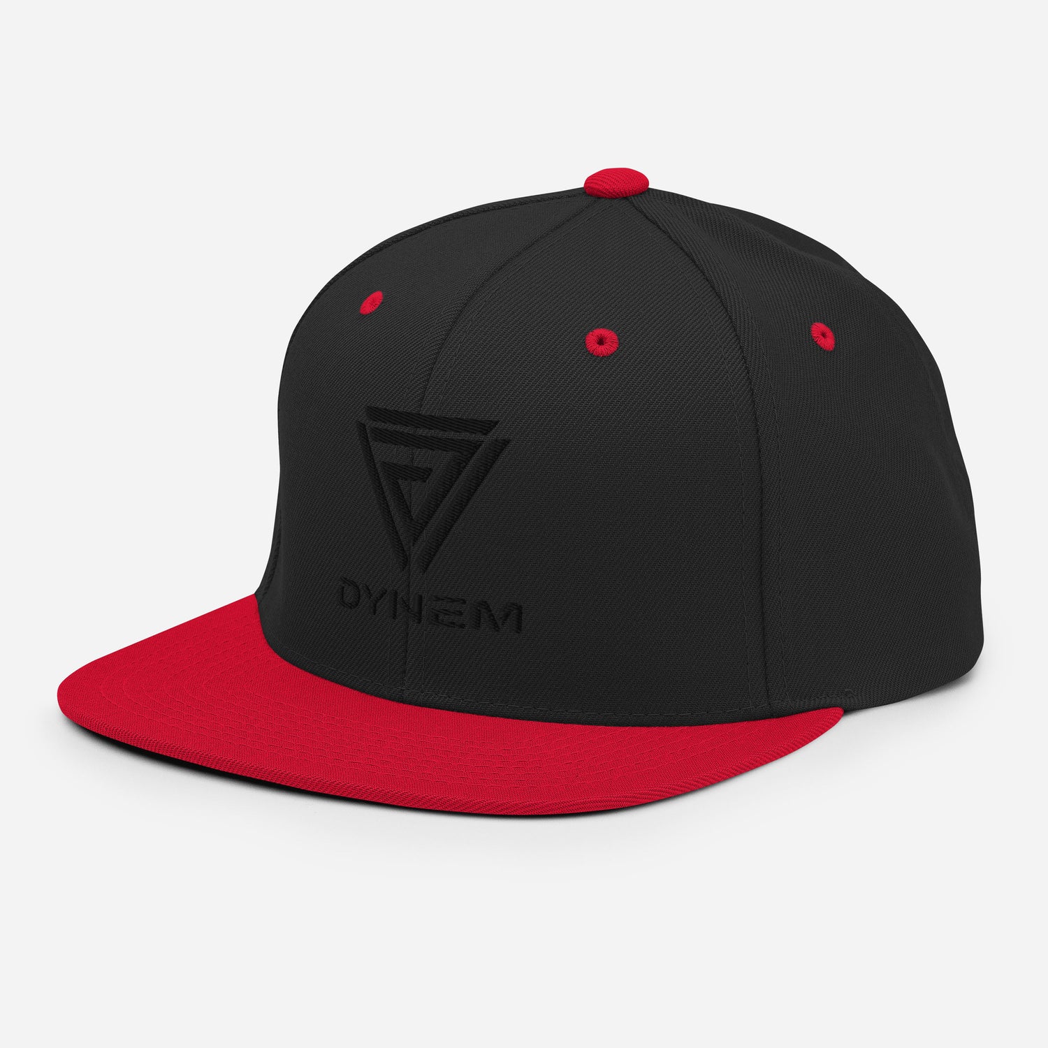 Snapback Black & Red Cap Hat with Dynem® Logo