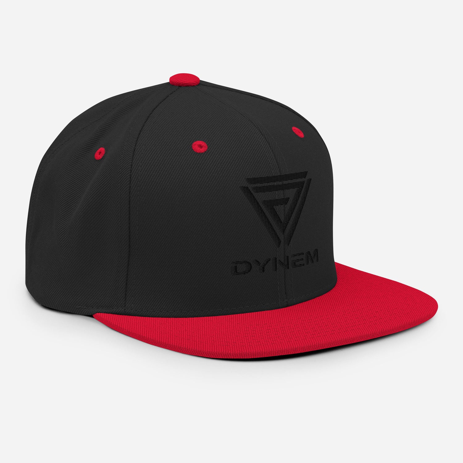 Snapback Black & Red Cap Hat with Dynem® Logo