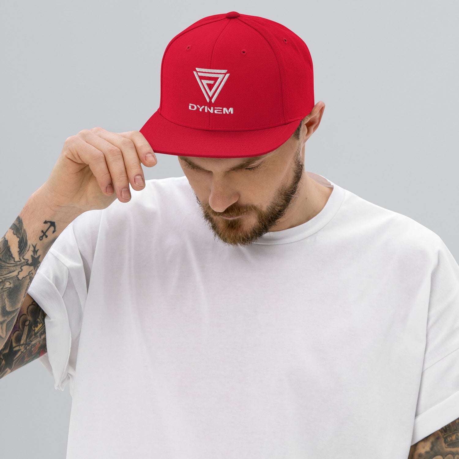 Snapback Hat with Dynem® Logo in Red