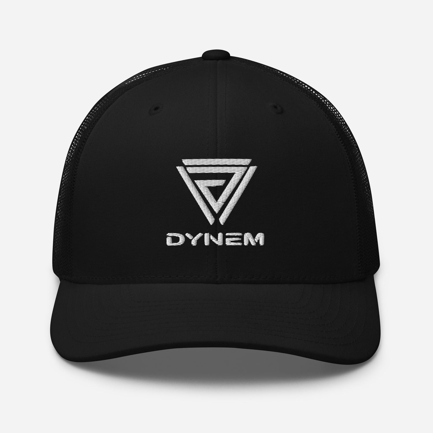 Dynem® Retro Trucker Hat in Black with White Dynem® Logo