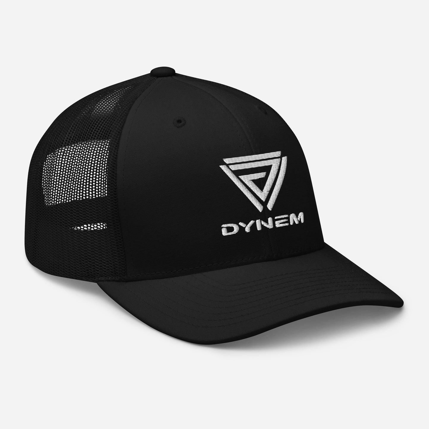 Dynem® Retro Trucker Hat in Black with White Dynem® Logo